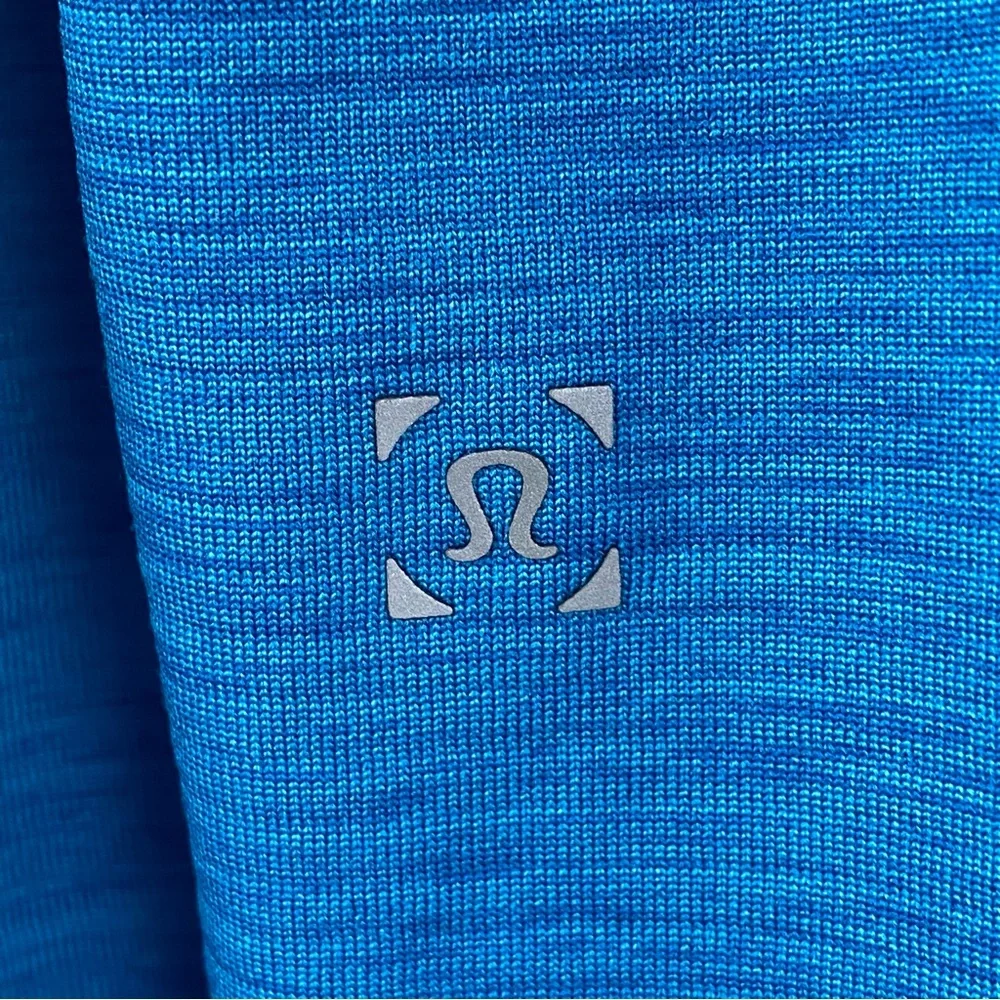 Lululemon size XL Men’s Heathered Blue Metal Vent Tech 1/2 Zip Long Sleeve Top - Picture 7 of 8